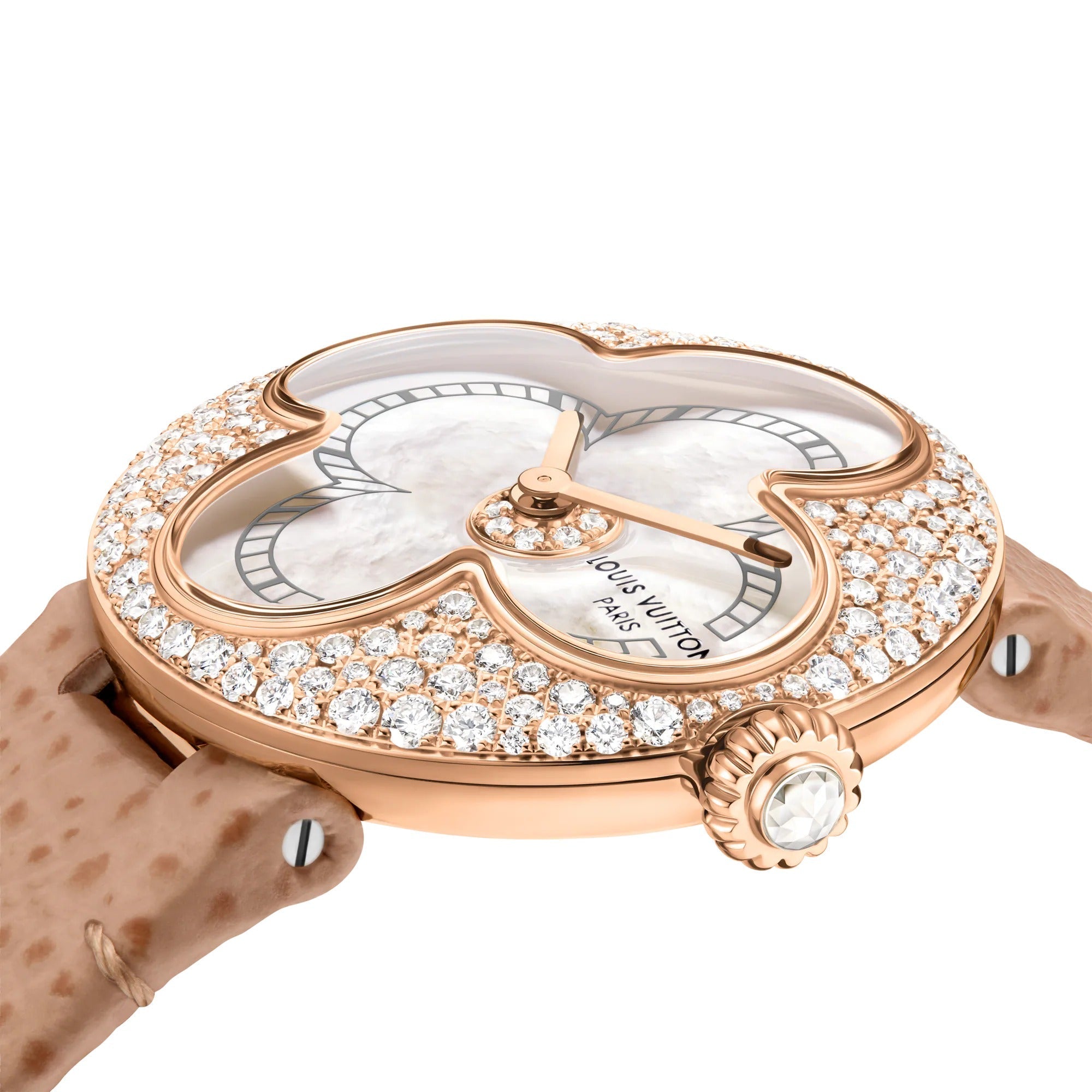 Color Blossom, Quartz, 26 MM, Rose Gold, White Mother-Of-Pearl and Diamonds