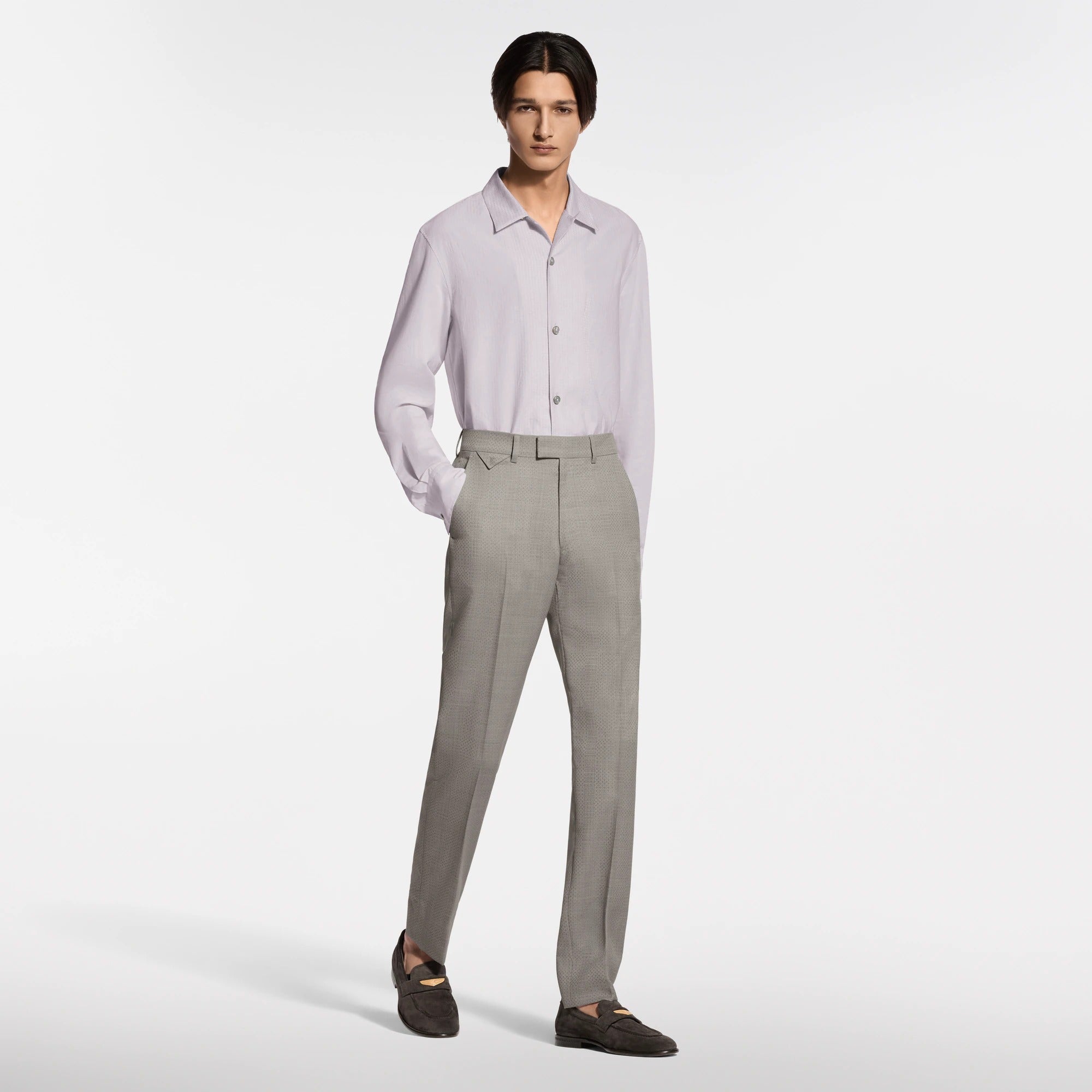 Damier Jacquard Cigarette Pants