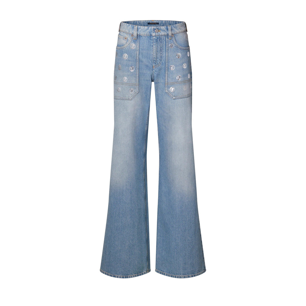 Signature Sequin Accent Flared Jeans