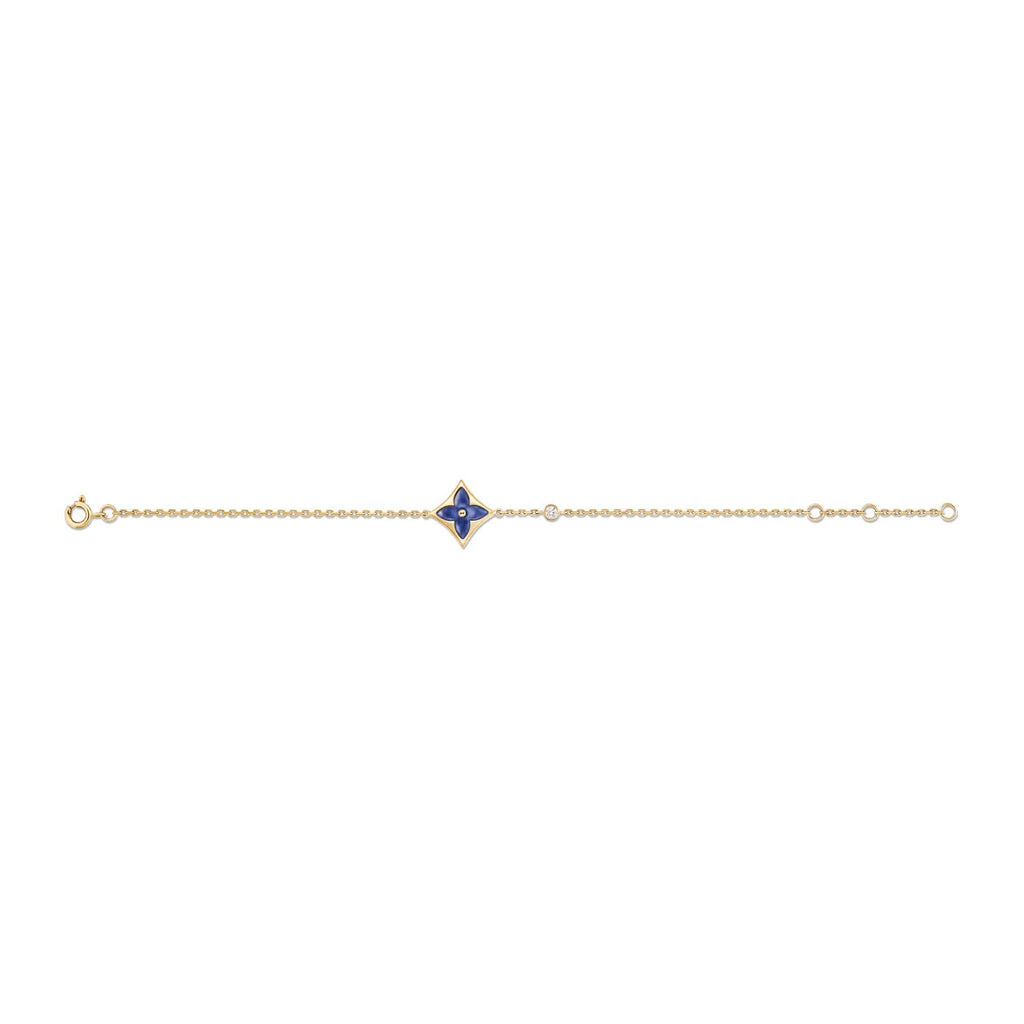 Color Blossom BB Star Bracelet, Yellow Gold, Sodalite and Diamond