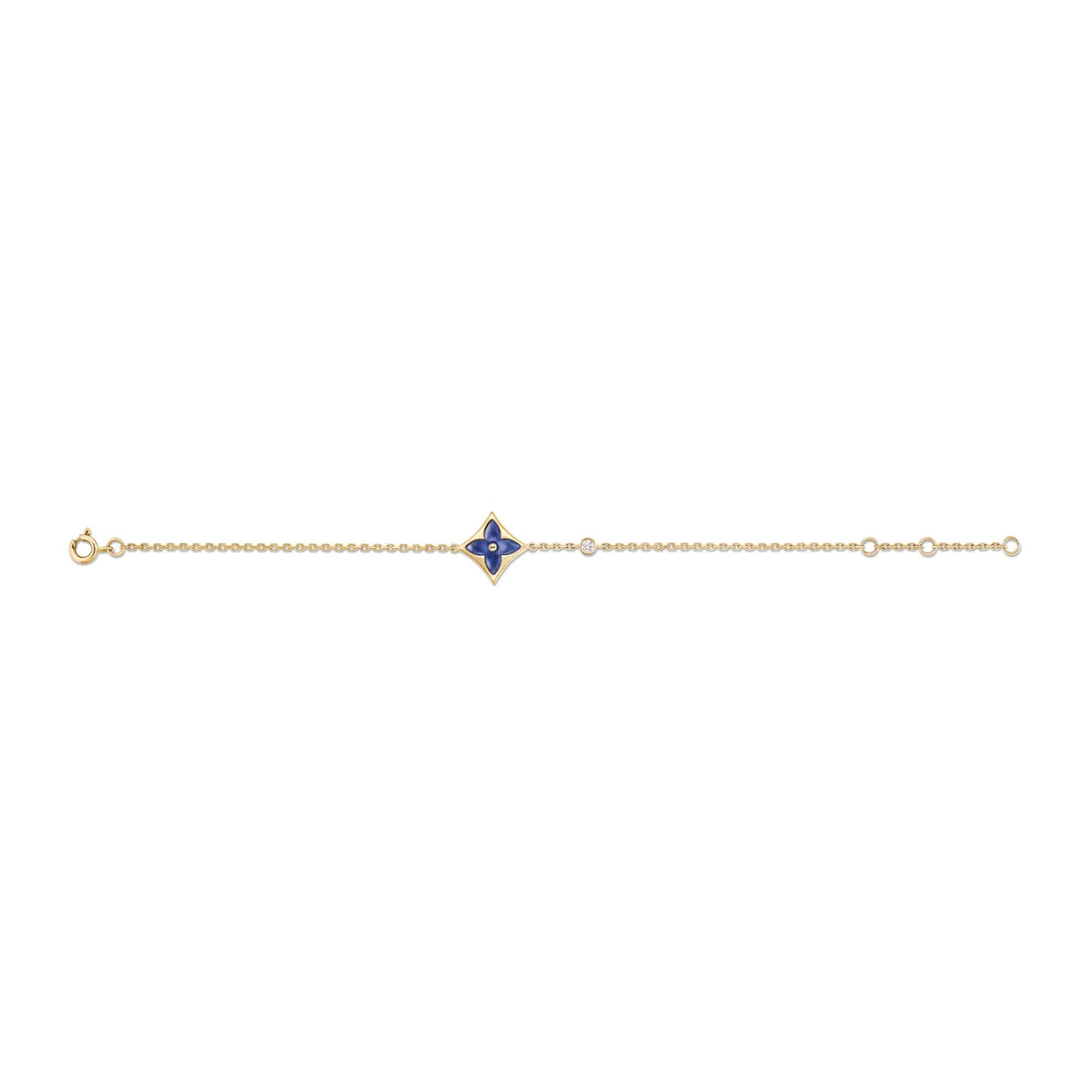 Color Blossom BB Star Bracelet, Yellow Gold, Sodalite and Diamond