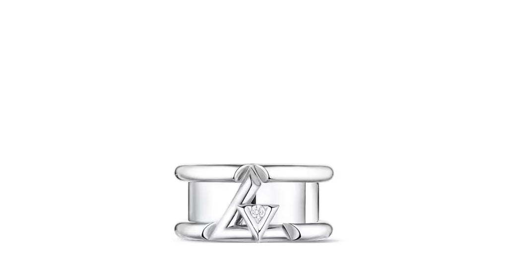 LV Volt One Band Ring, White Gold And Diamond