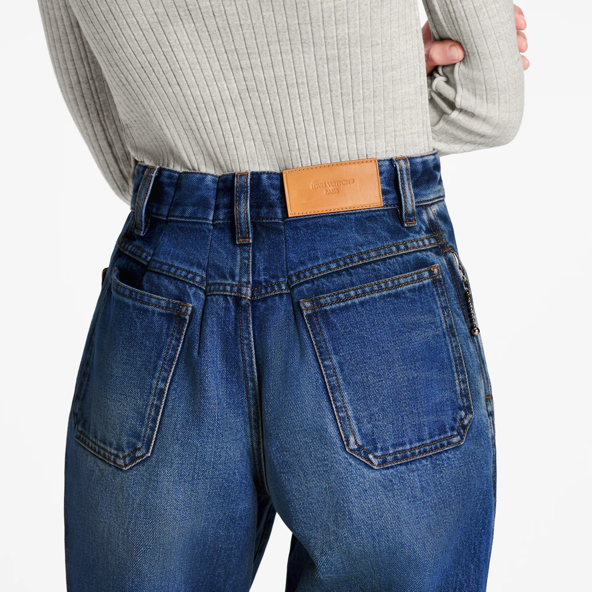 Flared Patch Pocket Jeans