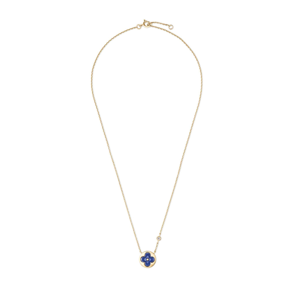 Color Blossom BB Sun Pendant, Yellow Gold, Sodalite and Diamond