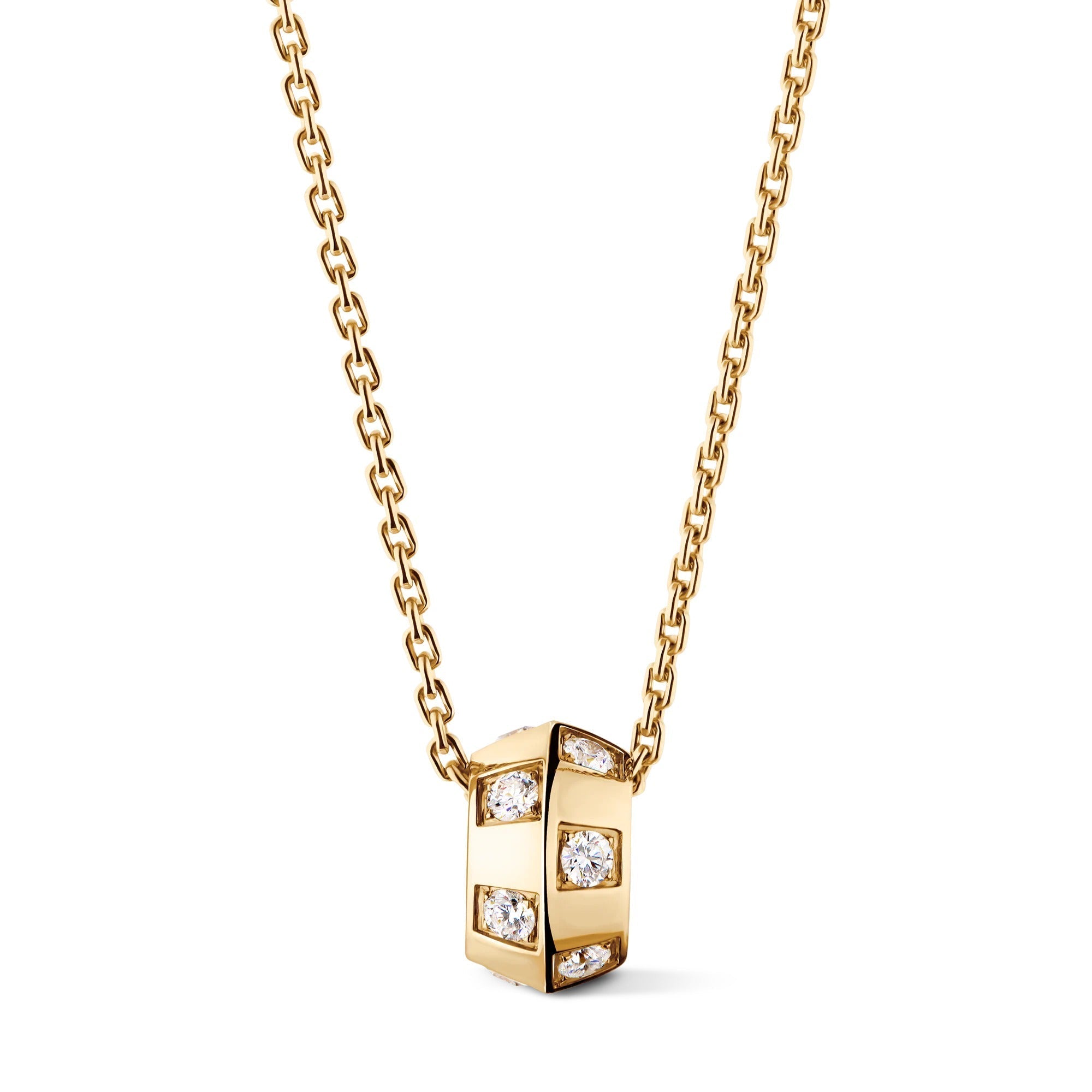 Le Damier de Louis Vuitton Pendant, Yellow Gold and Diamonds