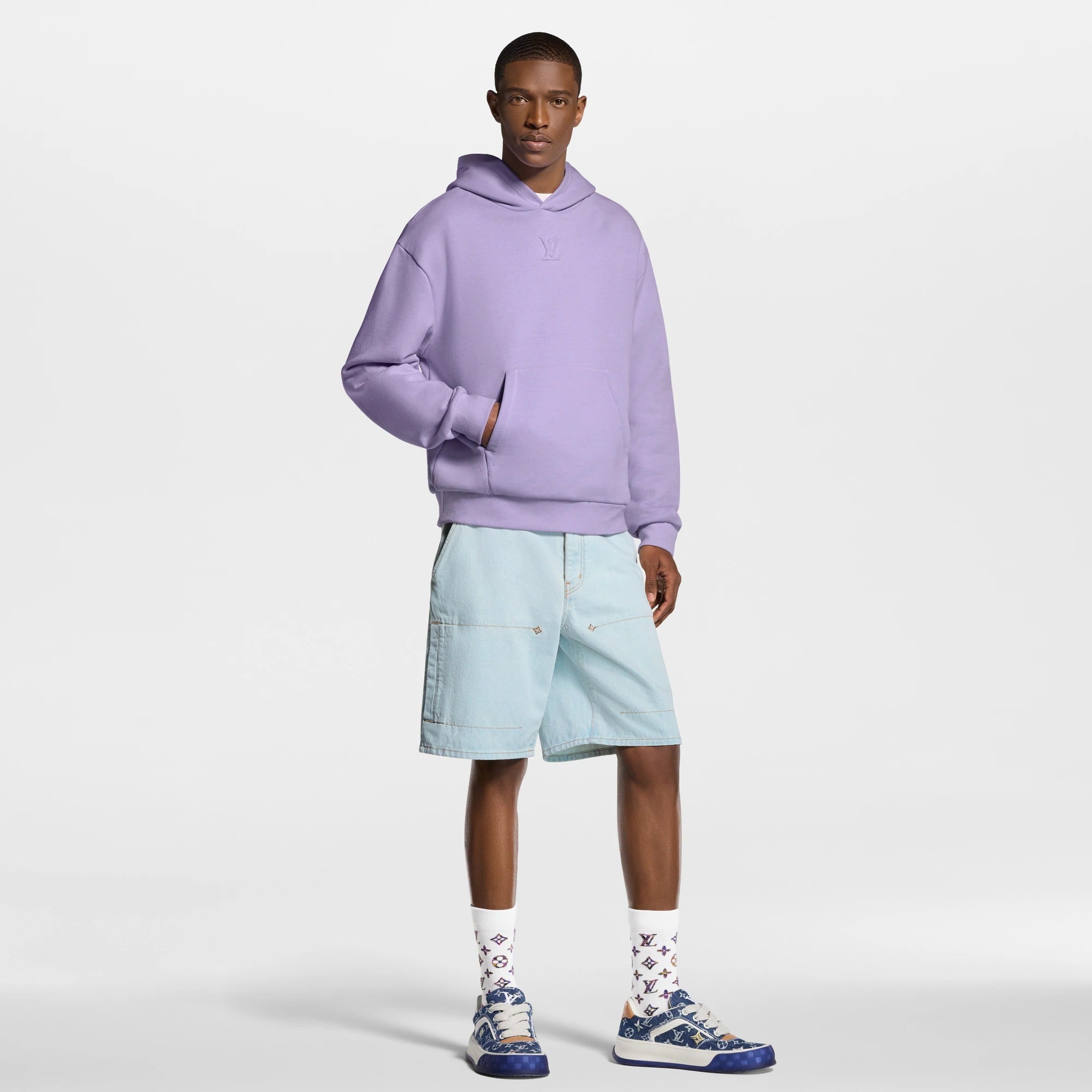 Embossed Signature Cotton Hoodie