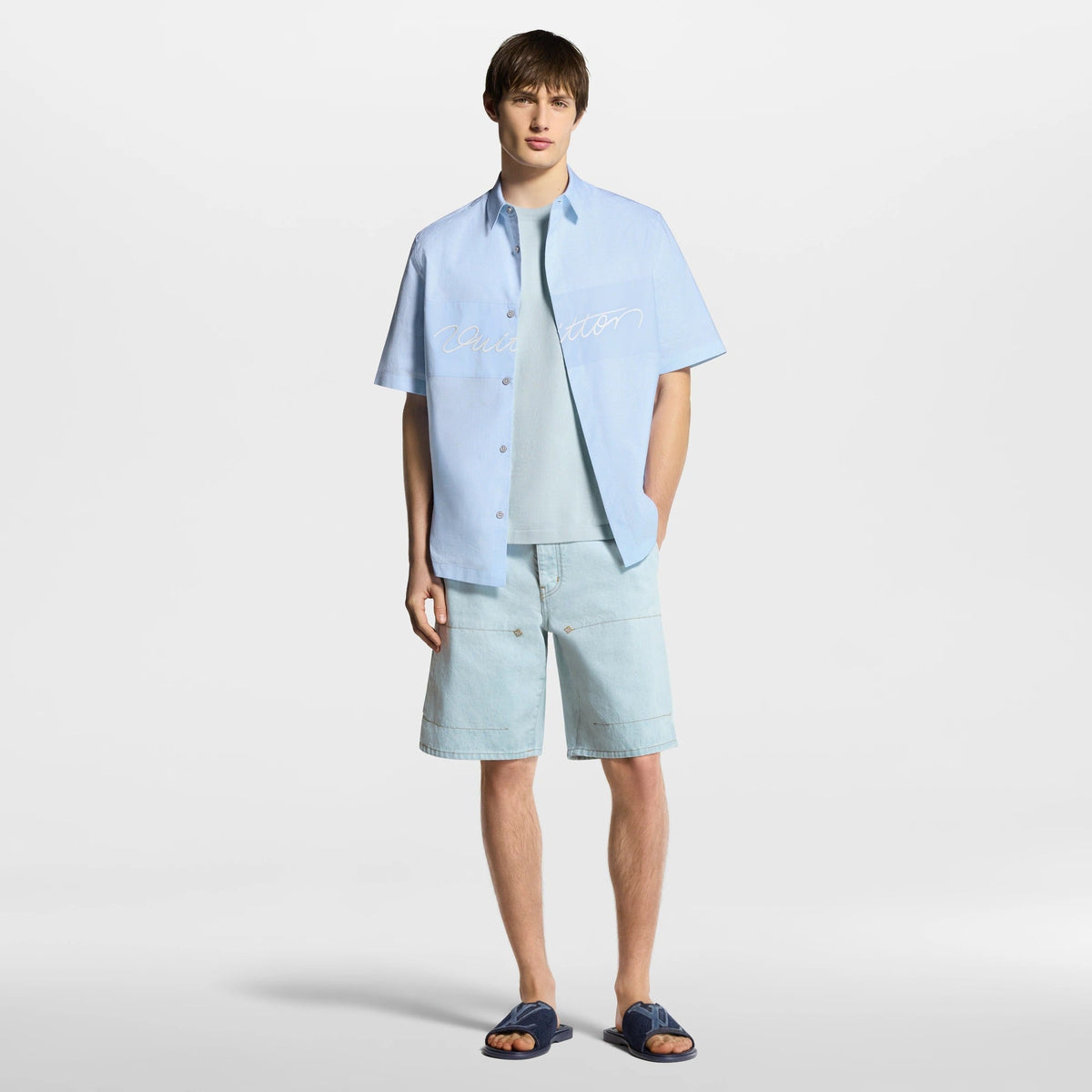 Embroidered Signature Short-Sleeved Shirt