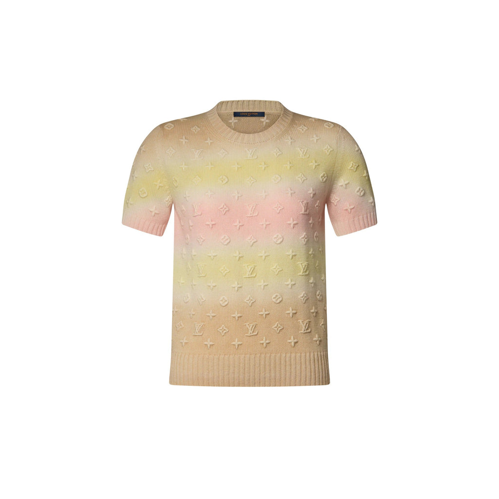 3D Monogram Tie Dye Knit Top