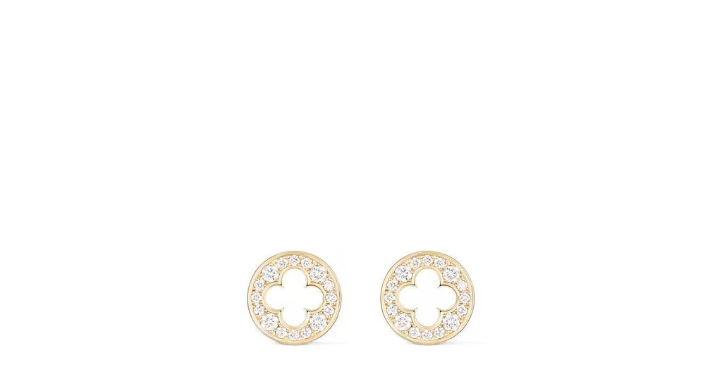 Empreinte Ear Studs, Yellow Gold and Diamonds