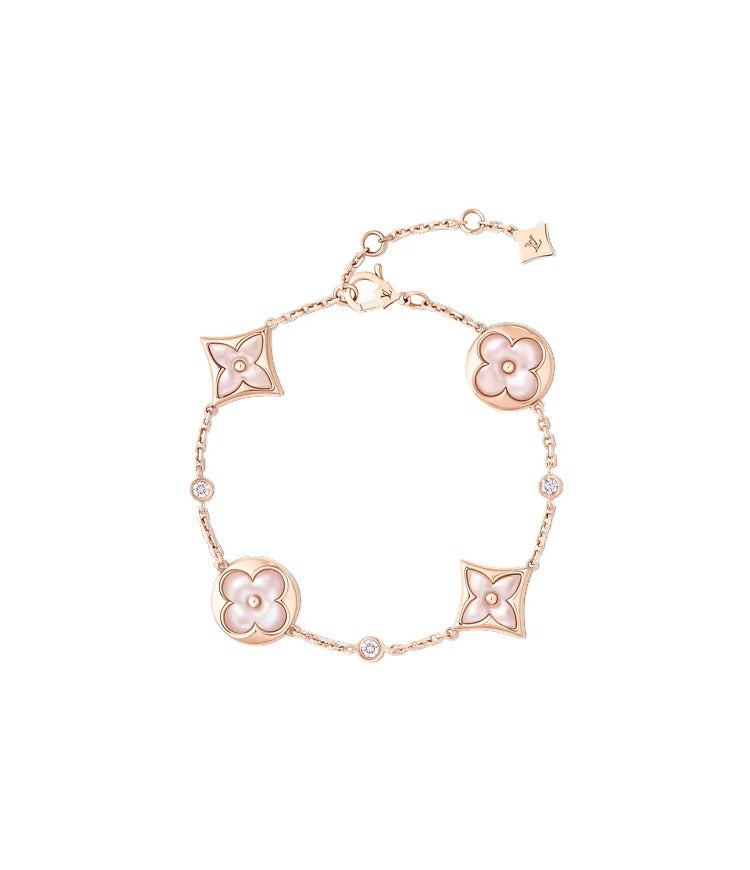Color Blossom BB Star andSun Multi-Motif Bracelet, Rose Gold, Pink Mother-of-Pearl and Diamonds