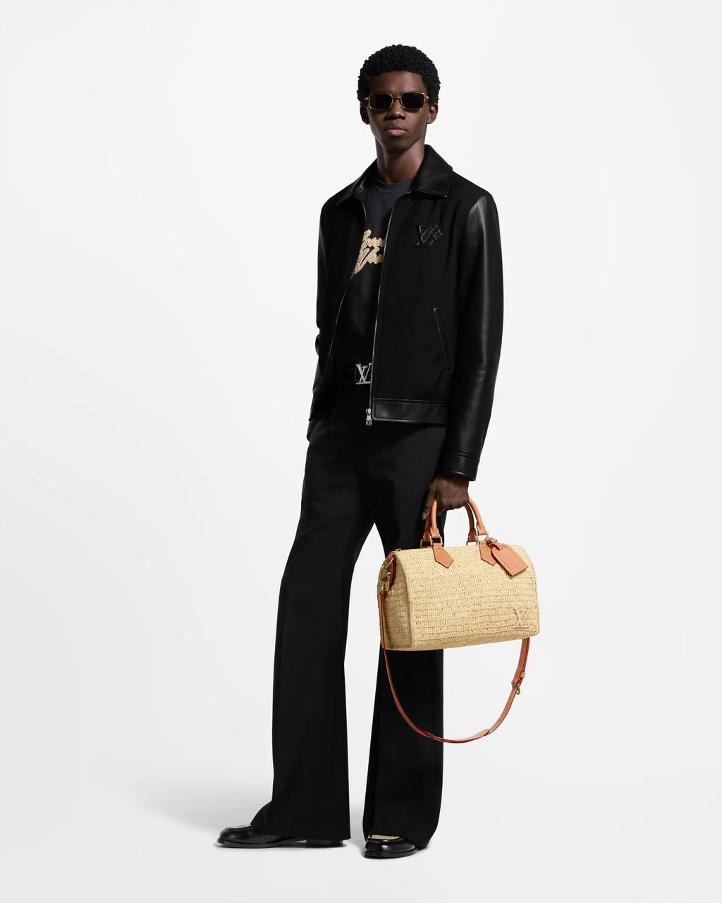 LV Dimension Raffia 40mm Reversible Belt