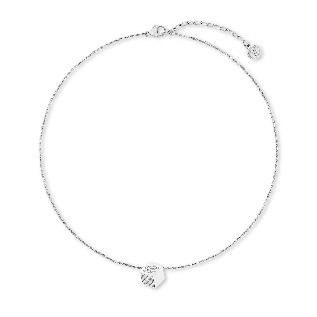 LV Cube Necklace Silver