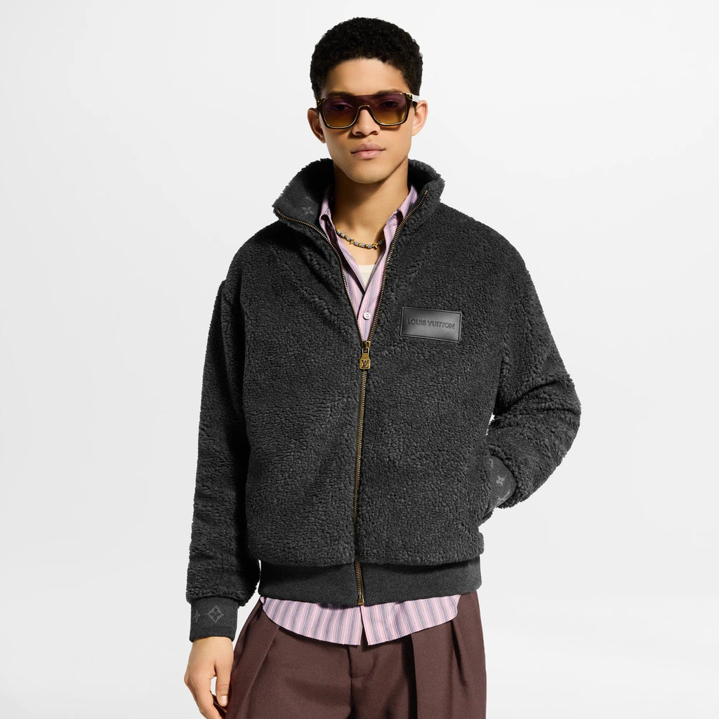 Leather Patch Fleece Blouson
