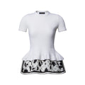 Cow Print Insert Knit Top