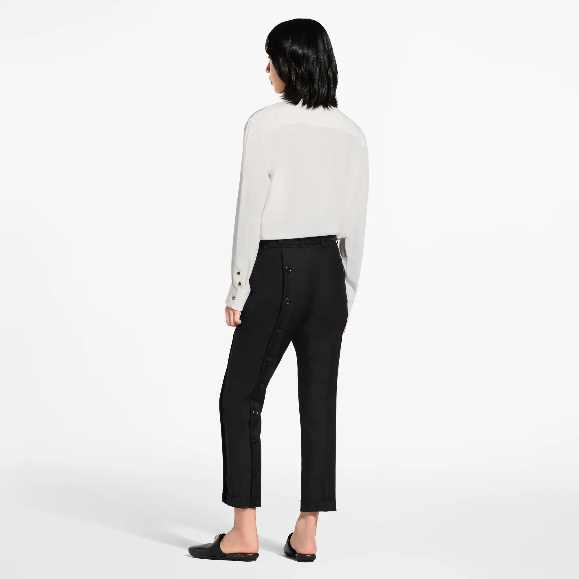 Button Leg Tailored Pants