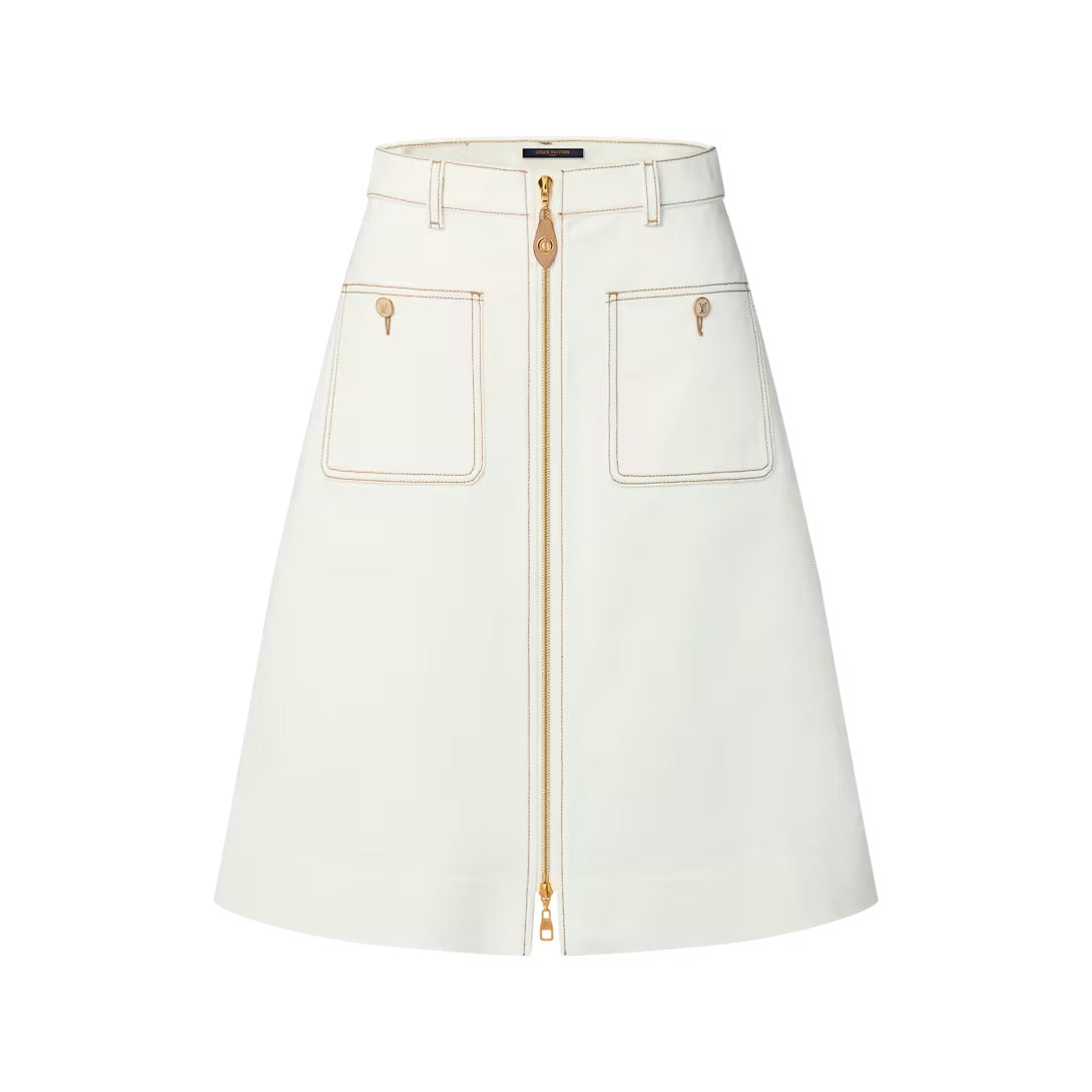 Contrast Stitch Utility Skirt