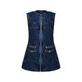 Raw Denim Zip-Up Dress