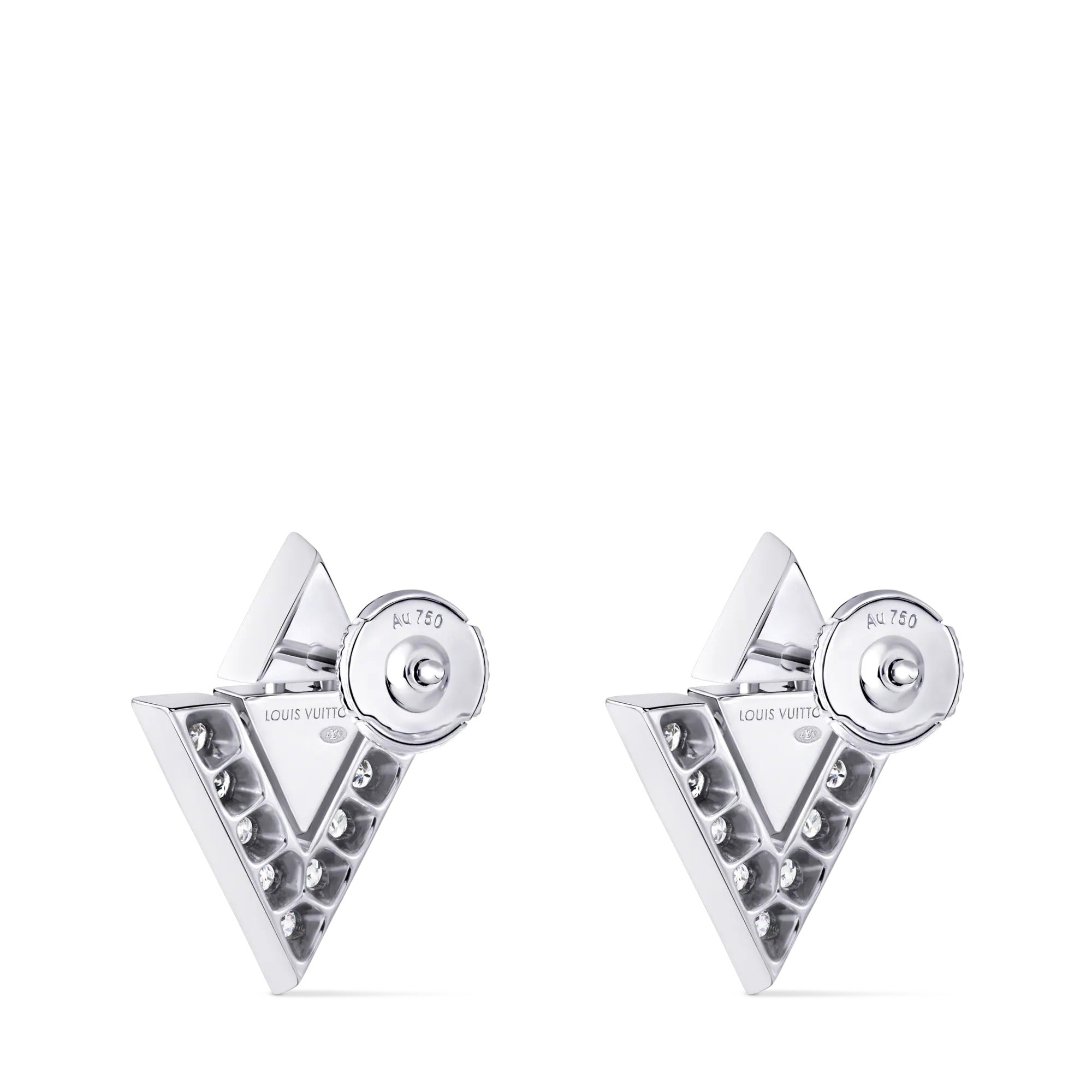 Pure V Earrings, White Gold and Diamonds
