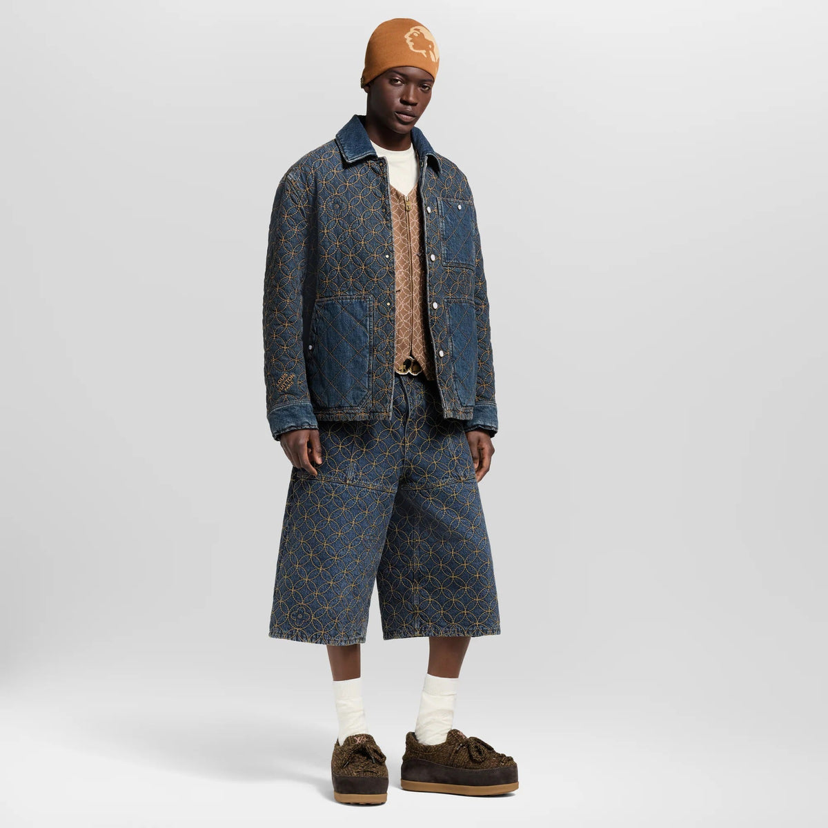 Embroidered Denim Blouson