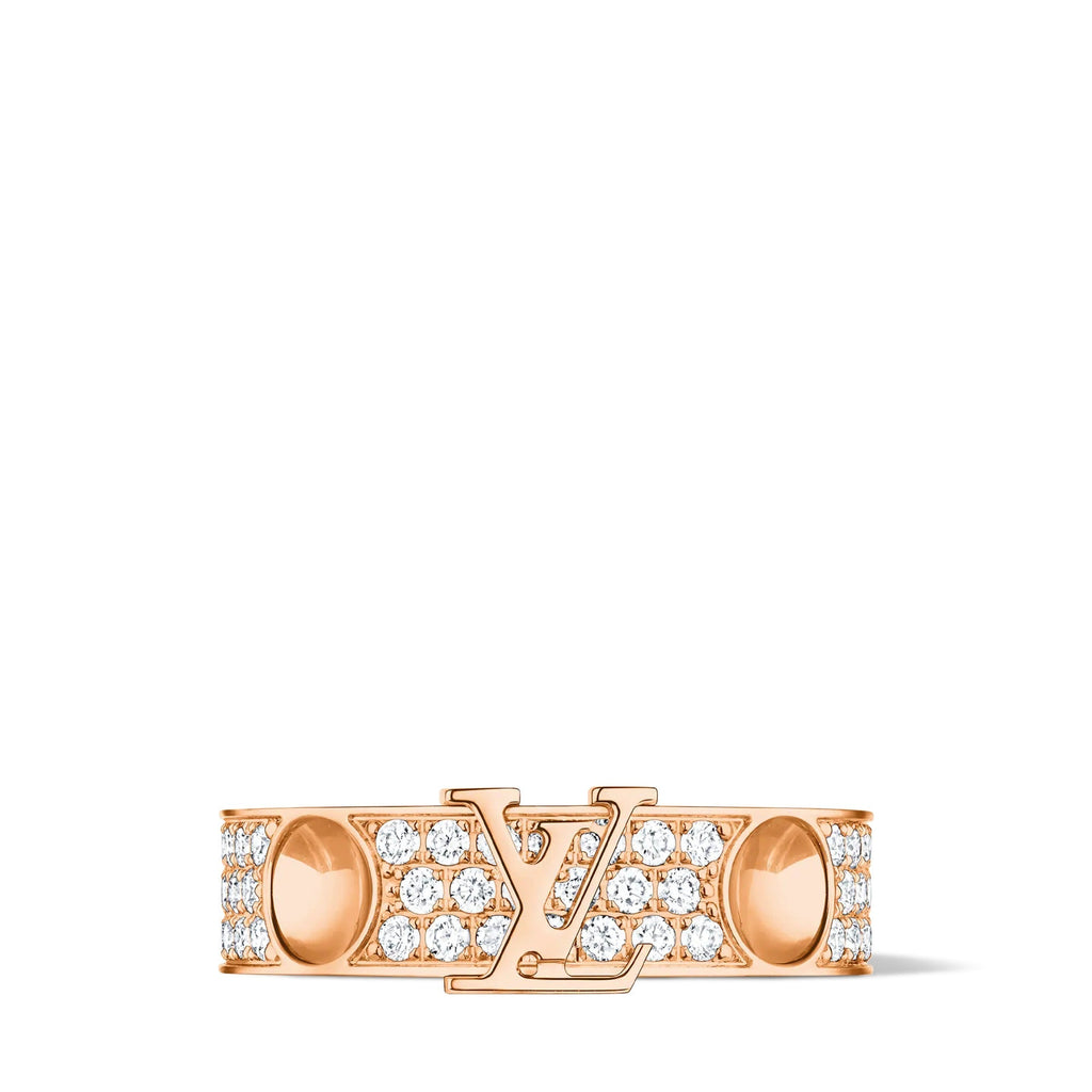 Empreinte Medium Ring, Pink Gold and Diamonds