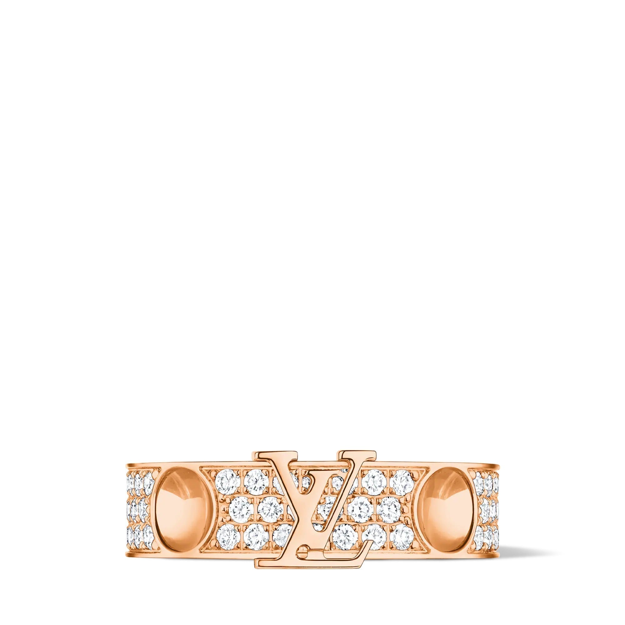 Empreinte Medium Ring, Pink Gold and Diamonds