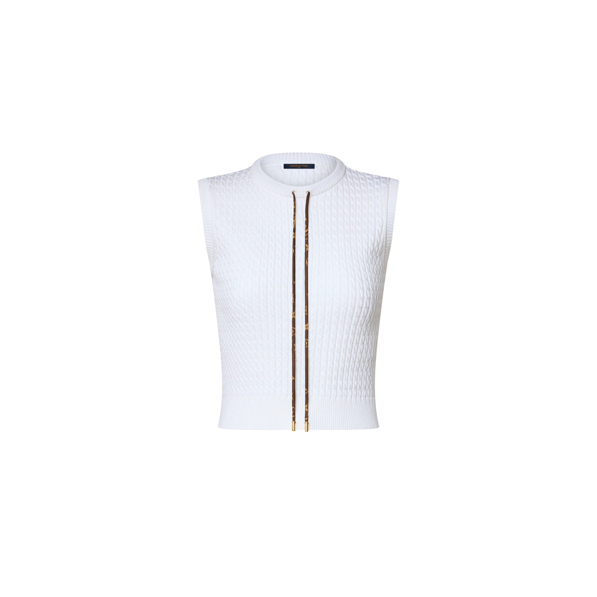 Monogram Drawstring Knit Top