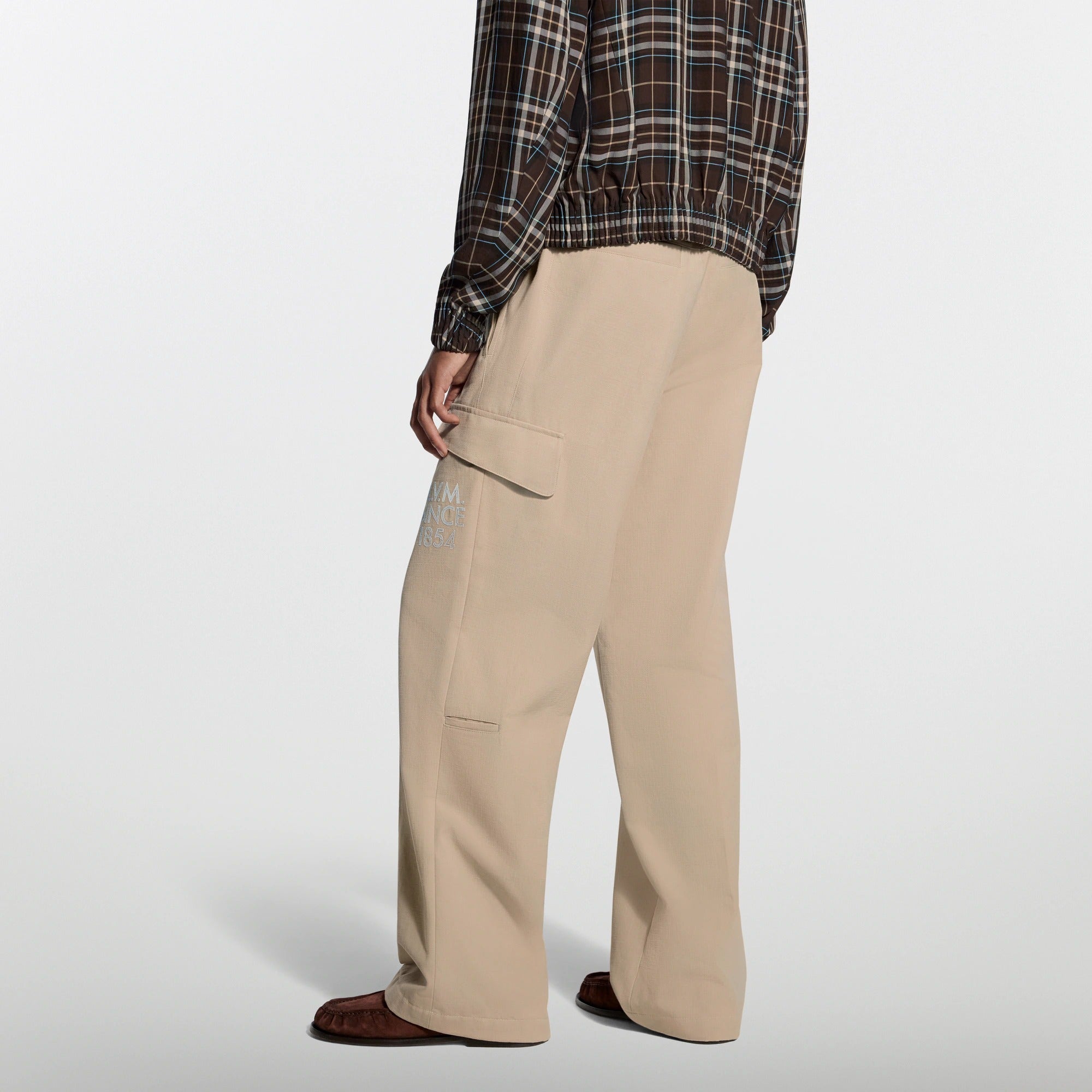 Embroidered Cotton Cargo Pants