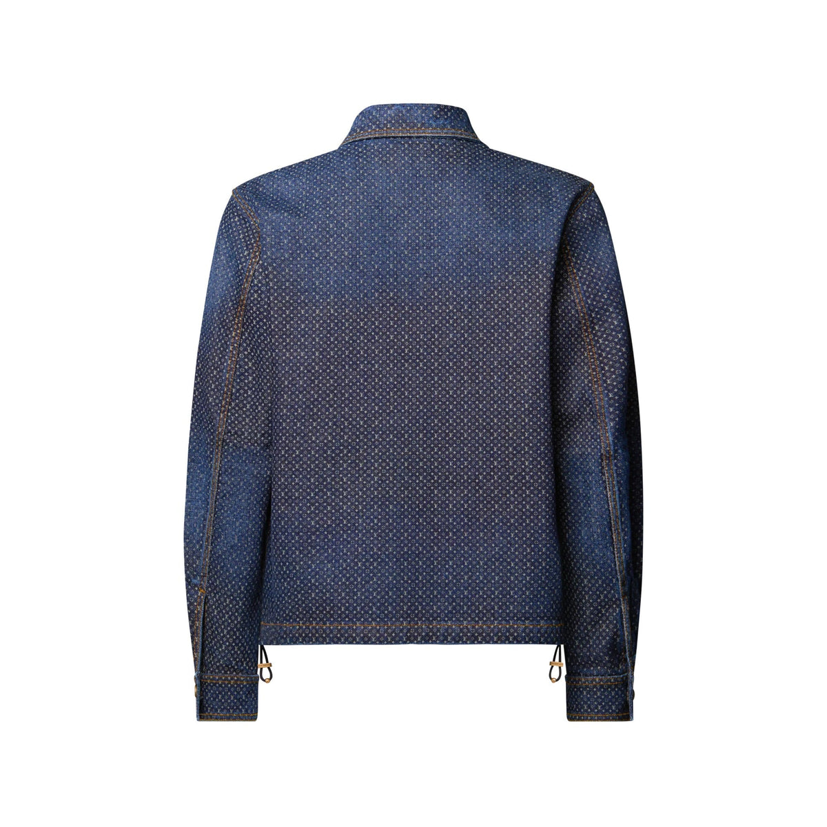 Reflective Nanogram Zippered Denim Jacket