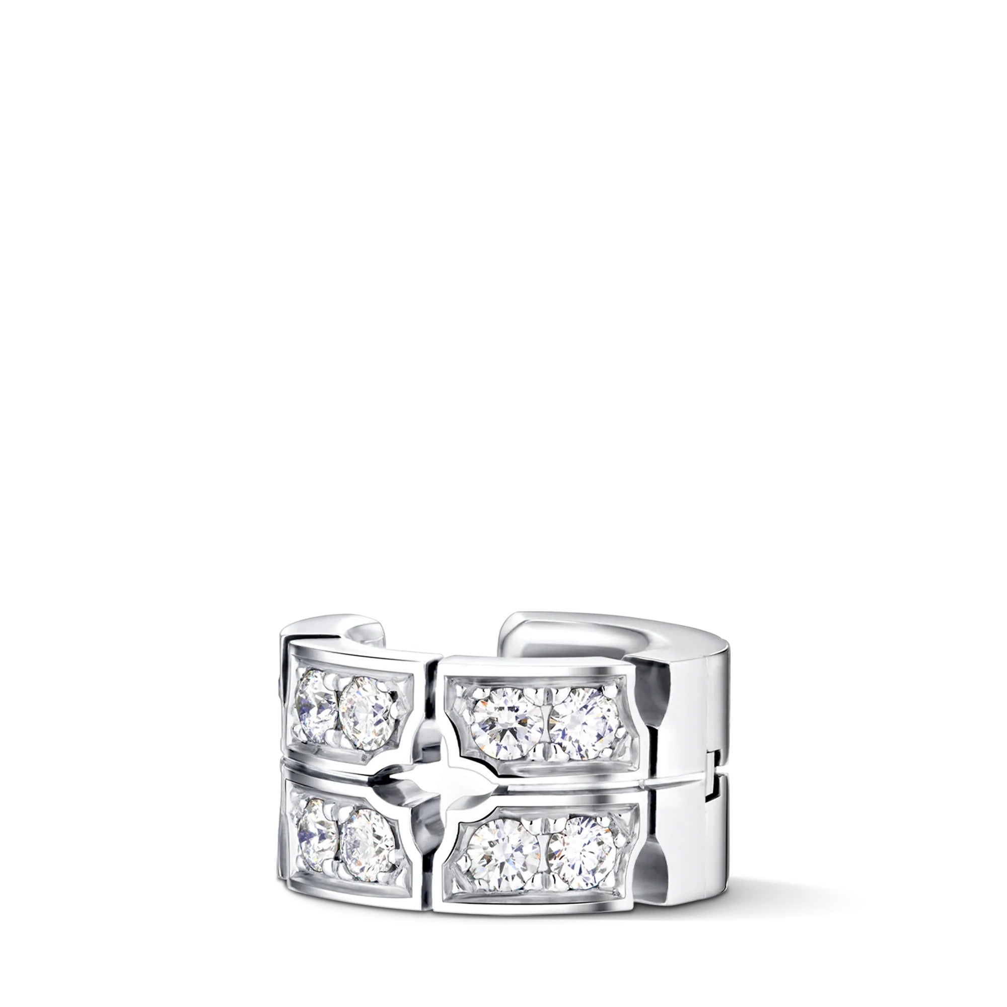 Tumbler Earcuff, White Gold and Diamonds