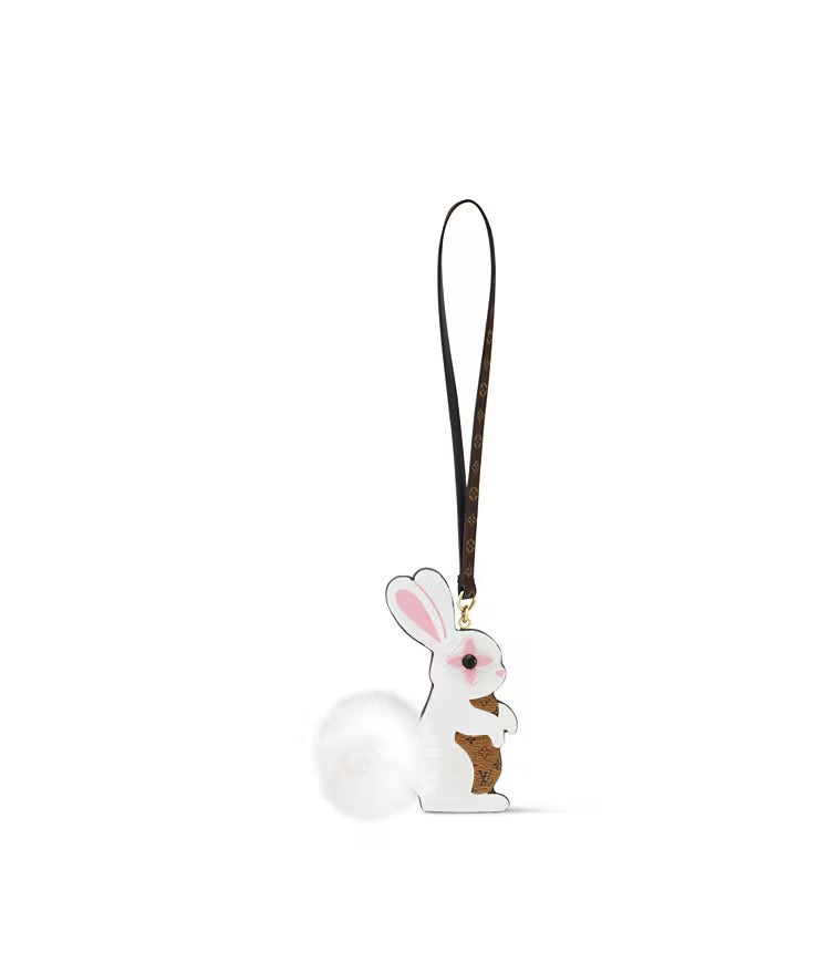 Rabbit LV Furry Friend Bag Charm