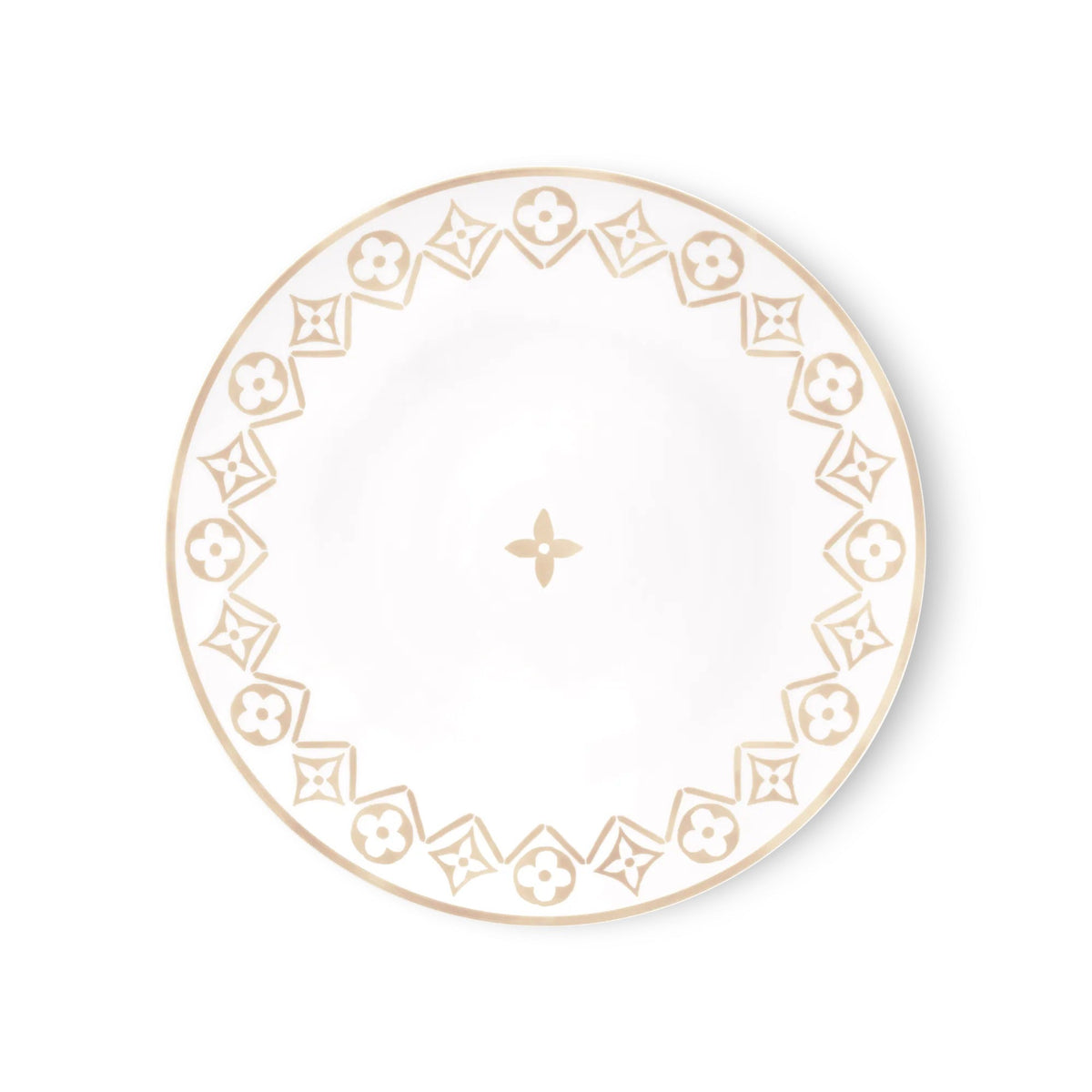 Set Of 2 Dinner Plates Monogram Flower Tile