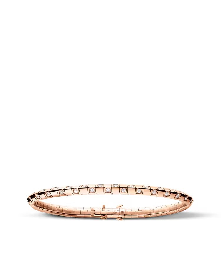 Le Damier de Louis Vuitton Small Bracelet, Rose Gold and Diamonds