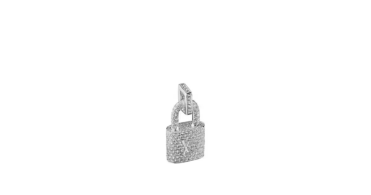 Lock It Padlock Pendant, White Gold and Pavé Diamond