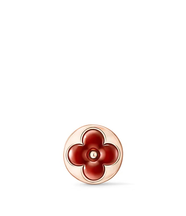 Color Blossom BB Sun Ear Stud, Pink Gold and Cornelian - Per Unit