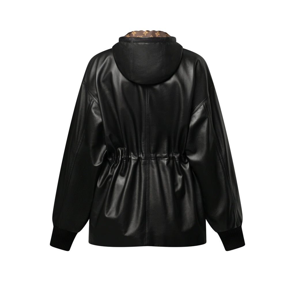Leather Peplum Parka