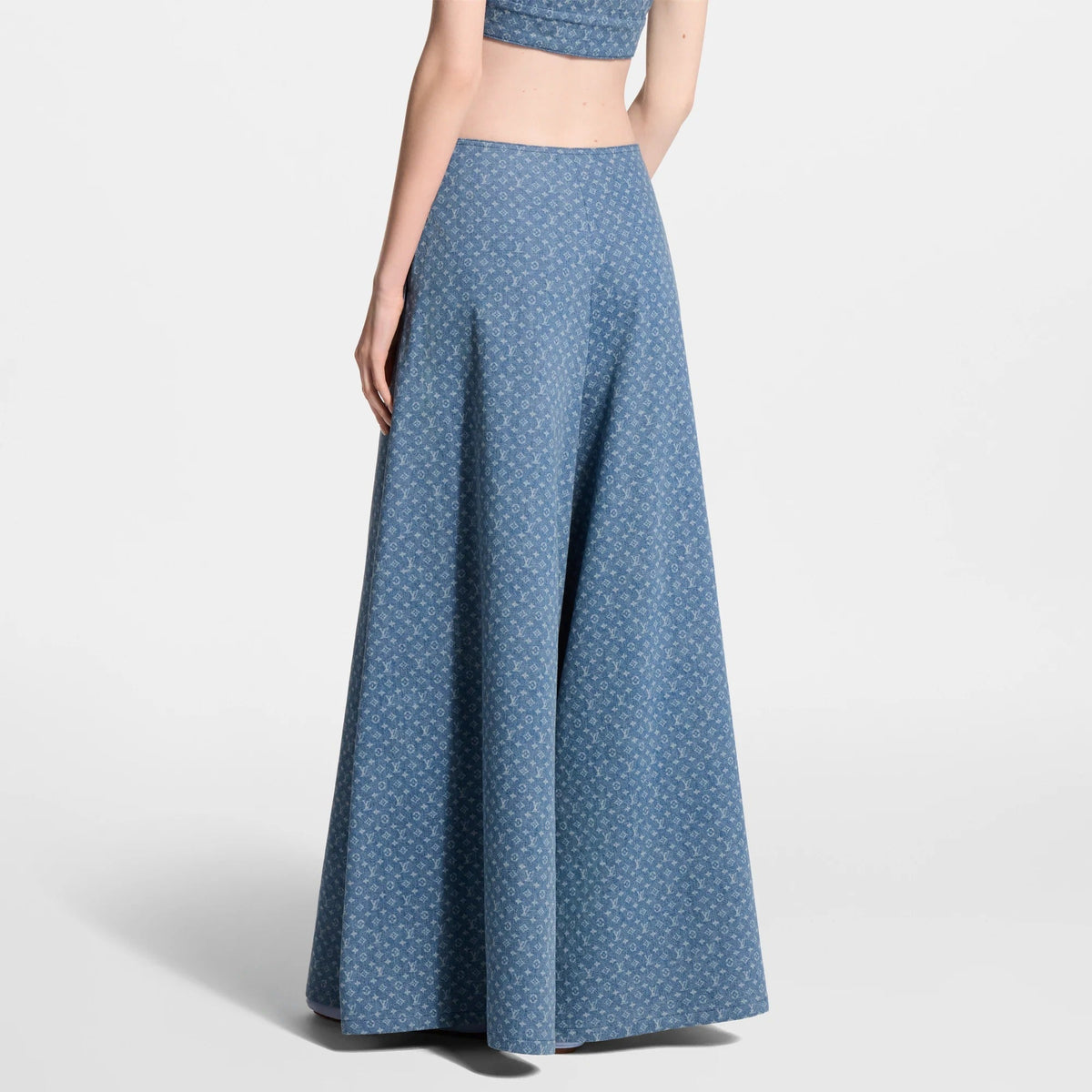 Wide-Leg Monogram Denim Pants