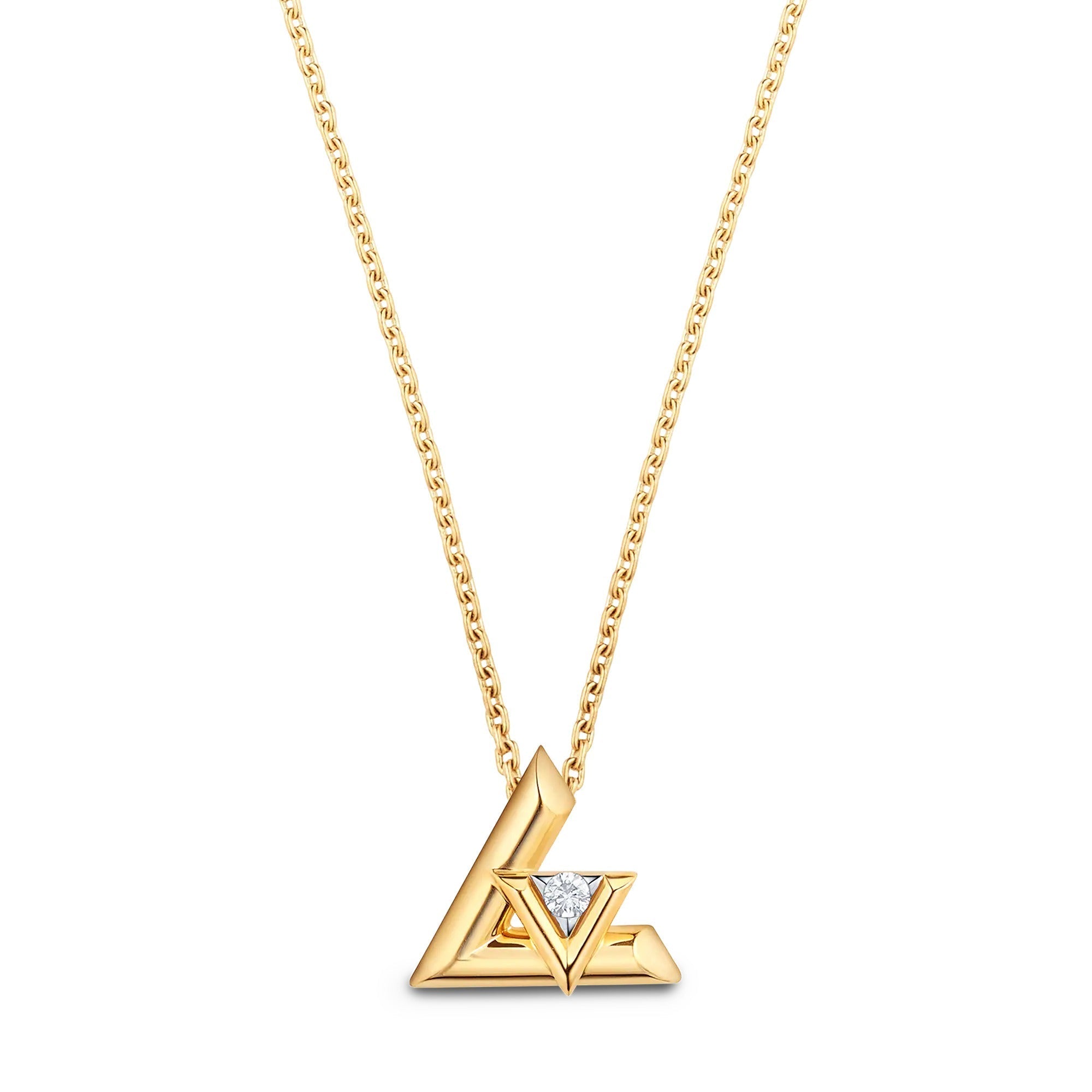 LV Volt One Small Pendant, Yellow Gold And Diamond
