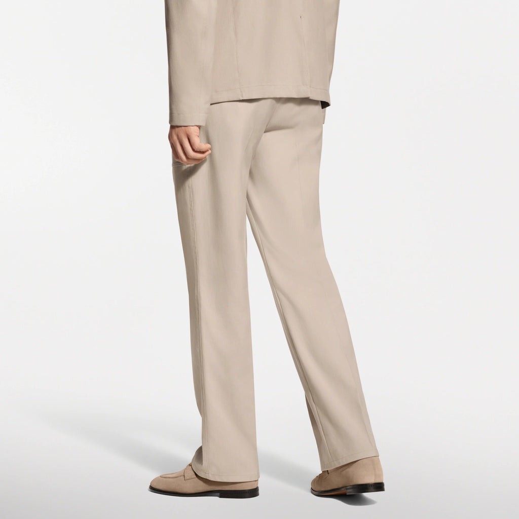 Cotton-Silk Tailored Workwear Pants