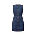 Button Front Washed Denim Dress