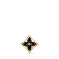 Color Blossom BB Star Ear Stud, Yellow Gold and Onyx - Per Unit