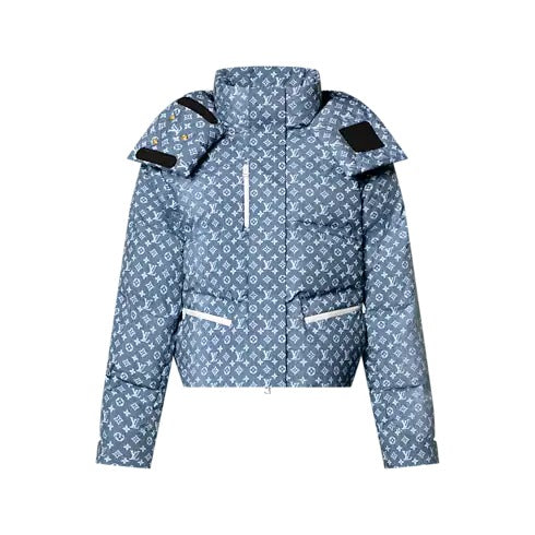 Denim-Effect Monogram Ski Jacket
