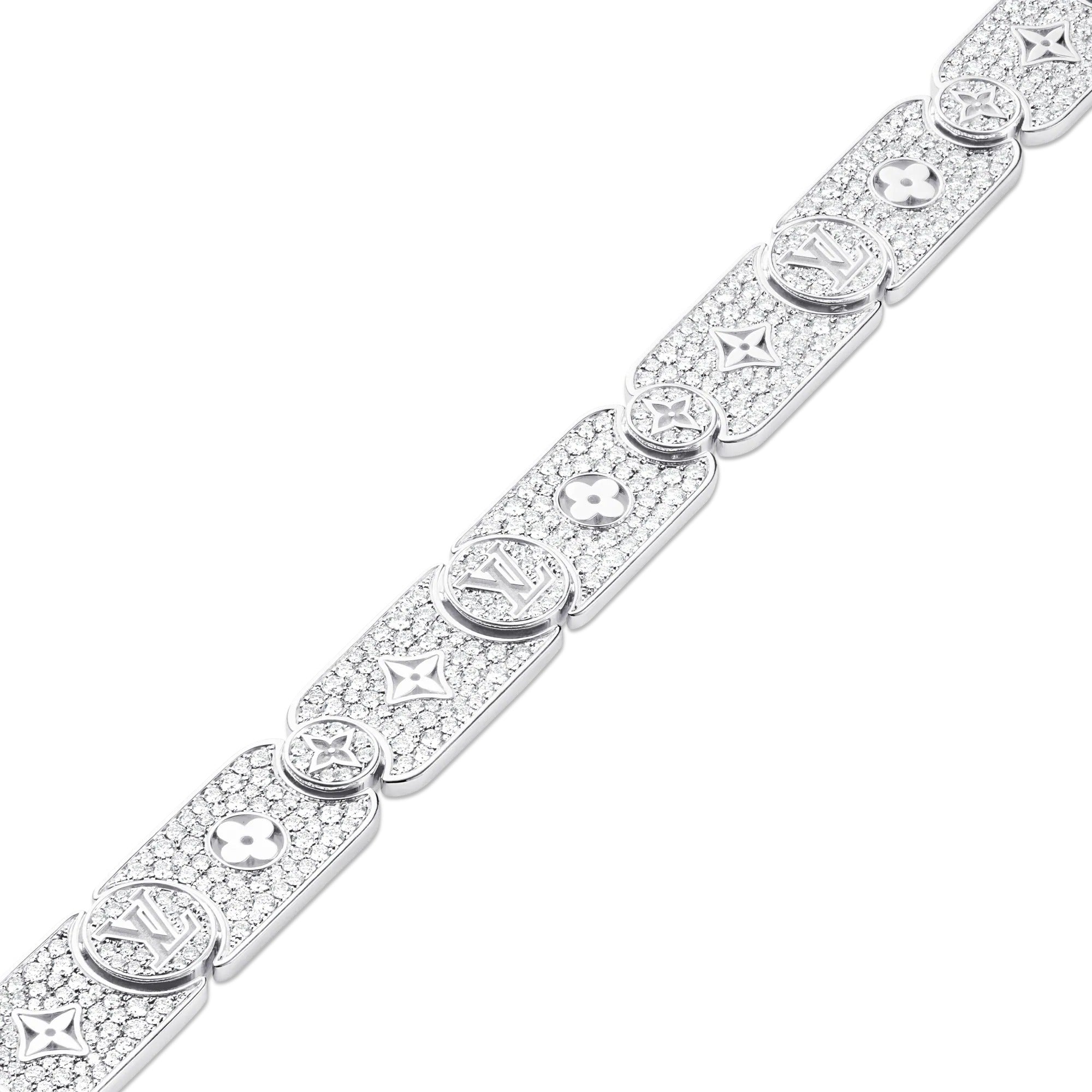 Les Gastons Vuitton Masterpiece Gourmette Bracelet, White Gold and Diamonds