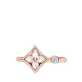 Color Blossom Mini Star Ring, Pink Gold, White Mother-of-Pearl and Diamond