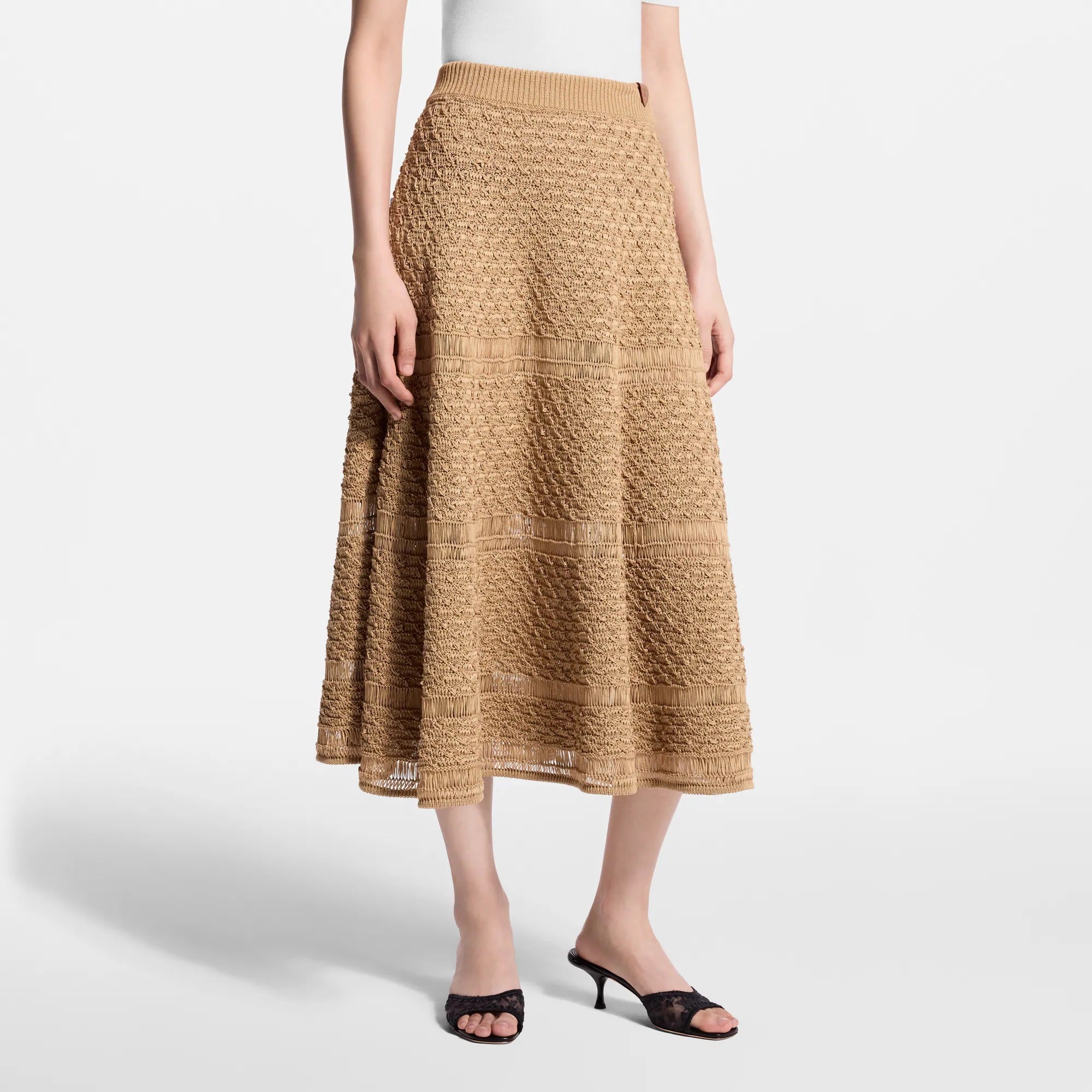 Woven-Effect Knit Skirt