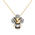 Vivienne Ox Pendant, 3 Golds, Lacquer, Diamonds & Colored Gemstones