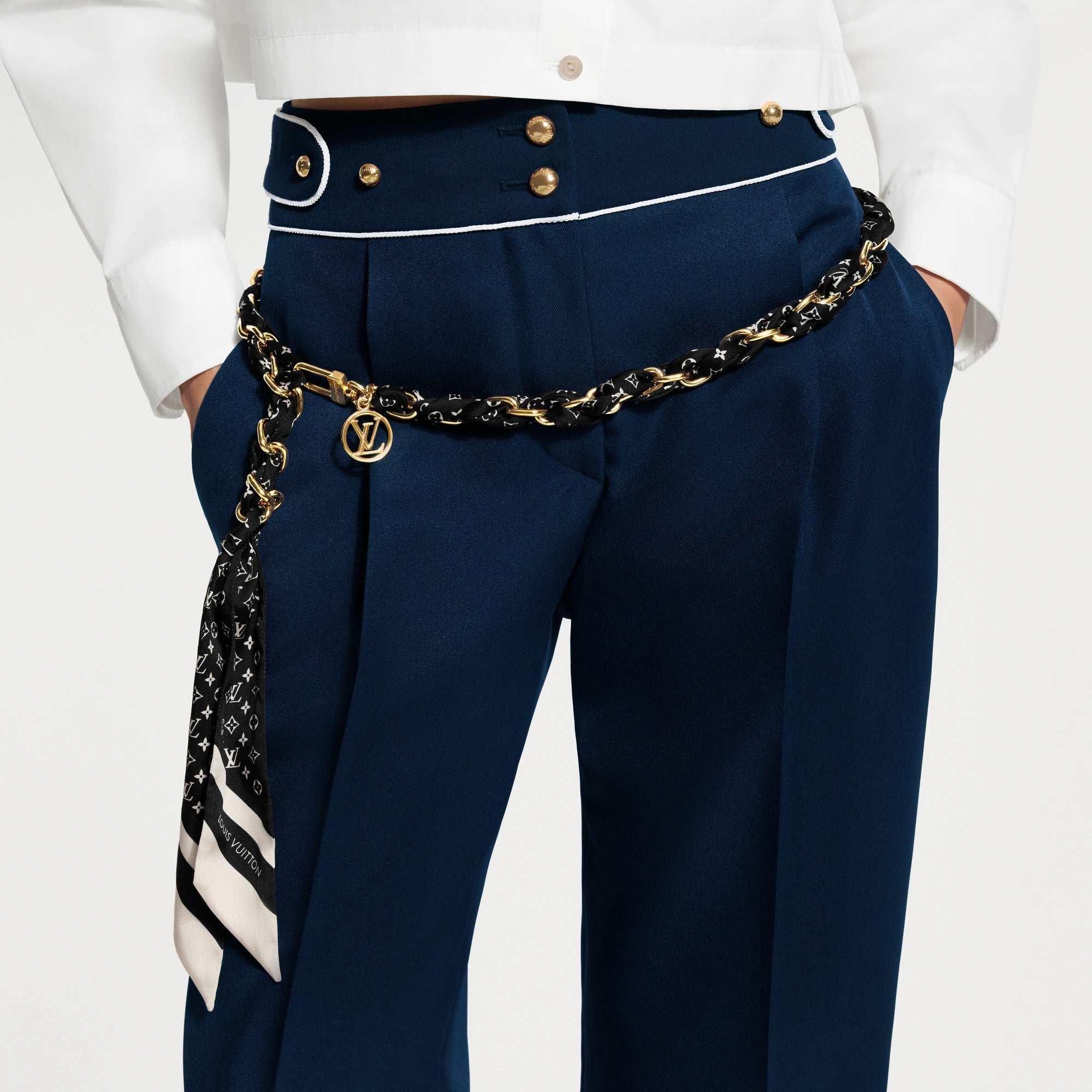Monogram Silhouette Foulard Tresse Belt