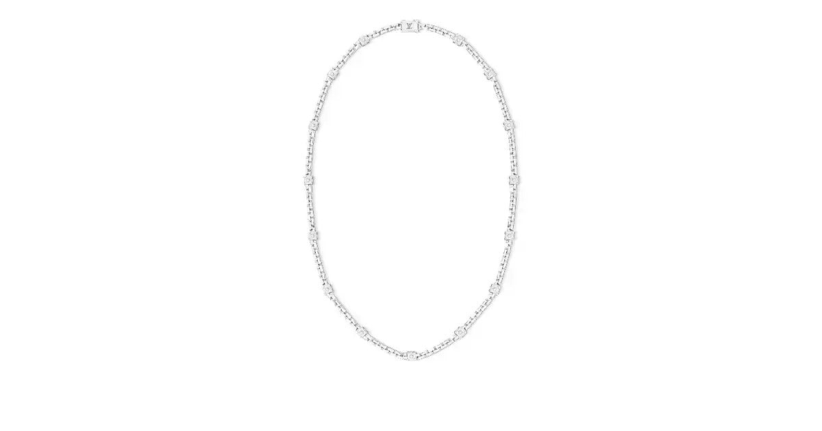 Les Gastons Vuitton Trunk Necklace, White Gold and Diamonds