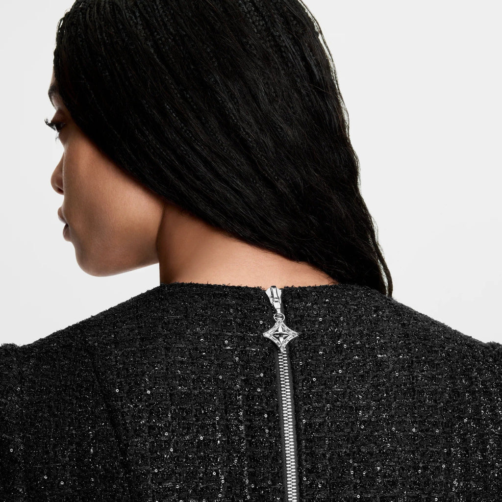 Lurex Tweed Box Pleat Dress