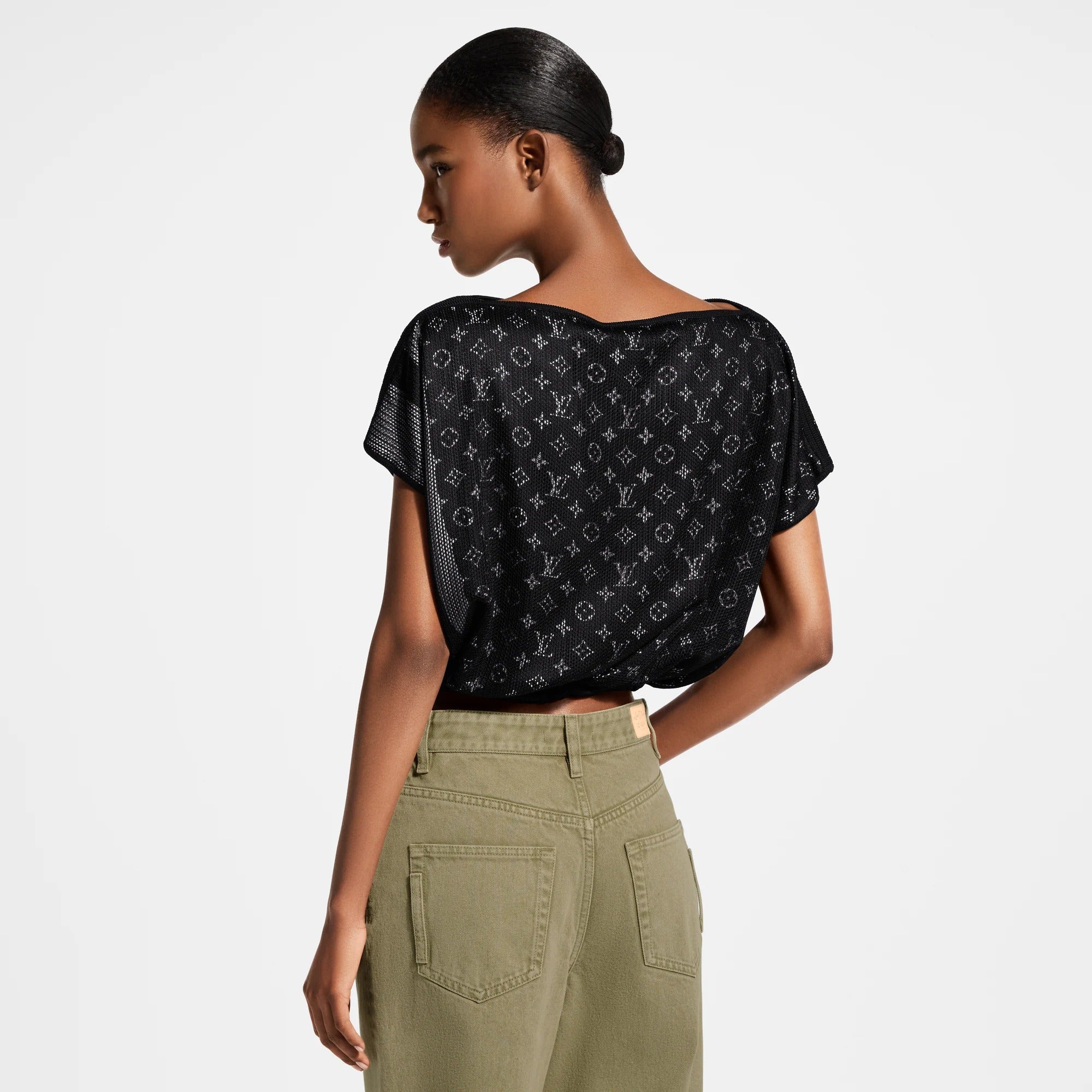Monogram Lined Mesh Top