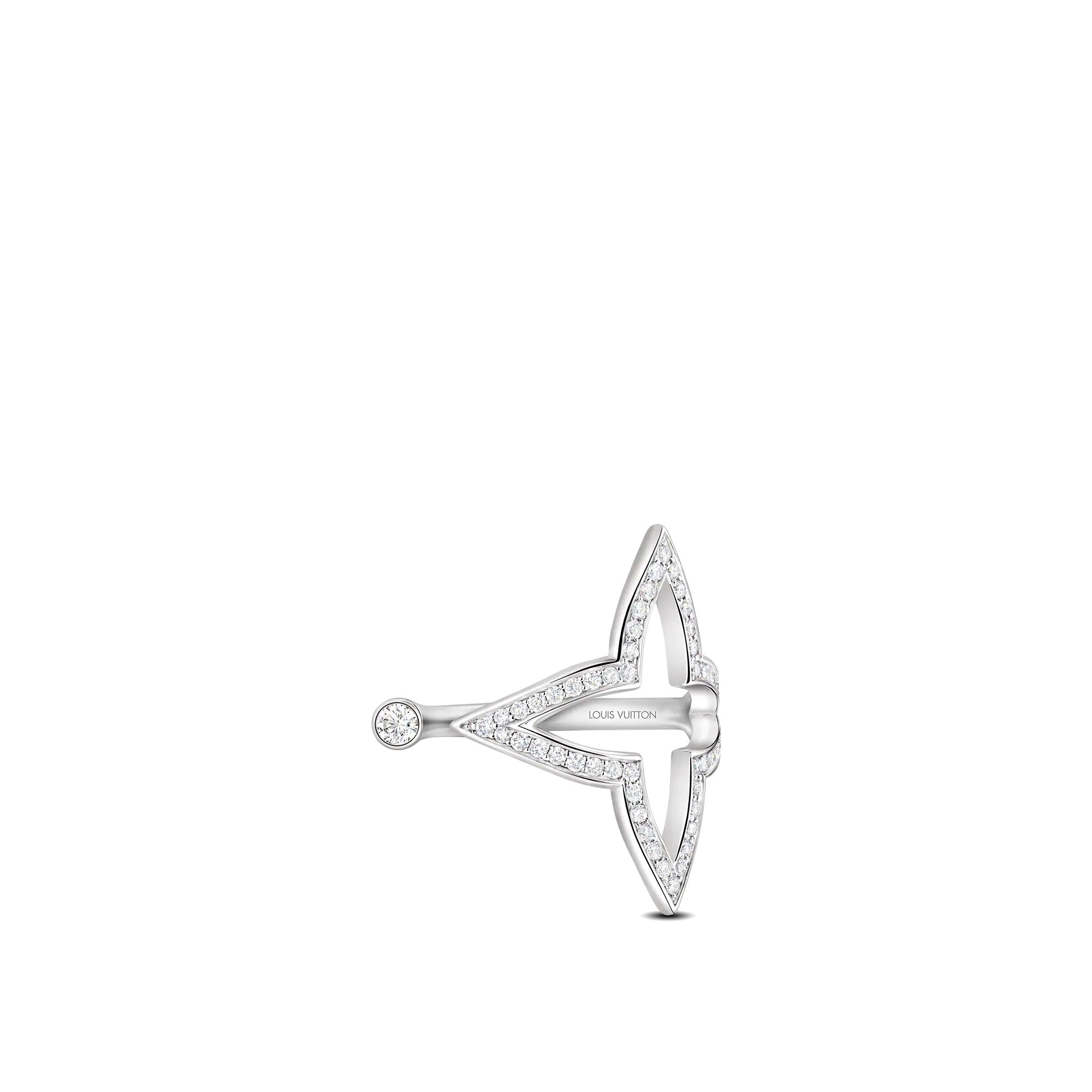 Ombre Blossom Open Ring, White Gold and Diamonds